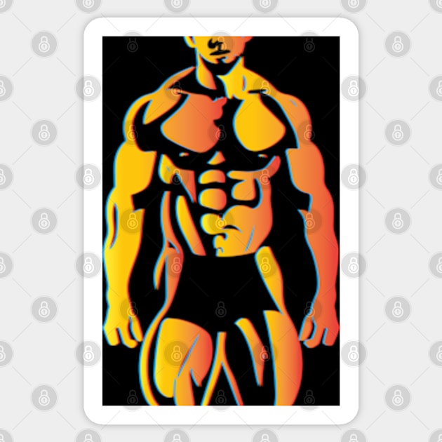 Male Physique Sticker by ArtFactoryAI